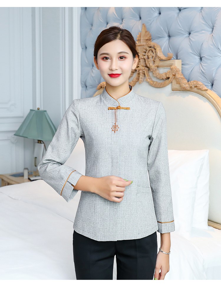 保潔工作服長(cháng)袖酒店賓館秋冬裝學(xué)校小區物業(yè)清潔制服定制可印LOGO(圖21)