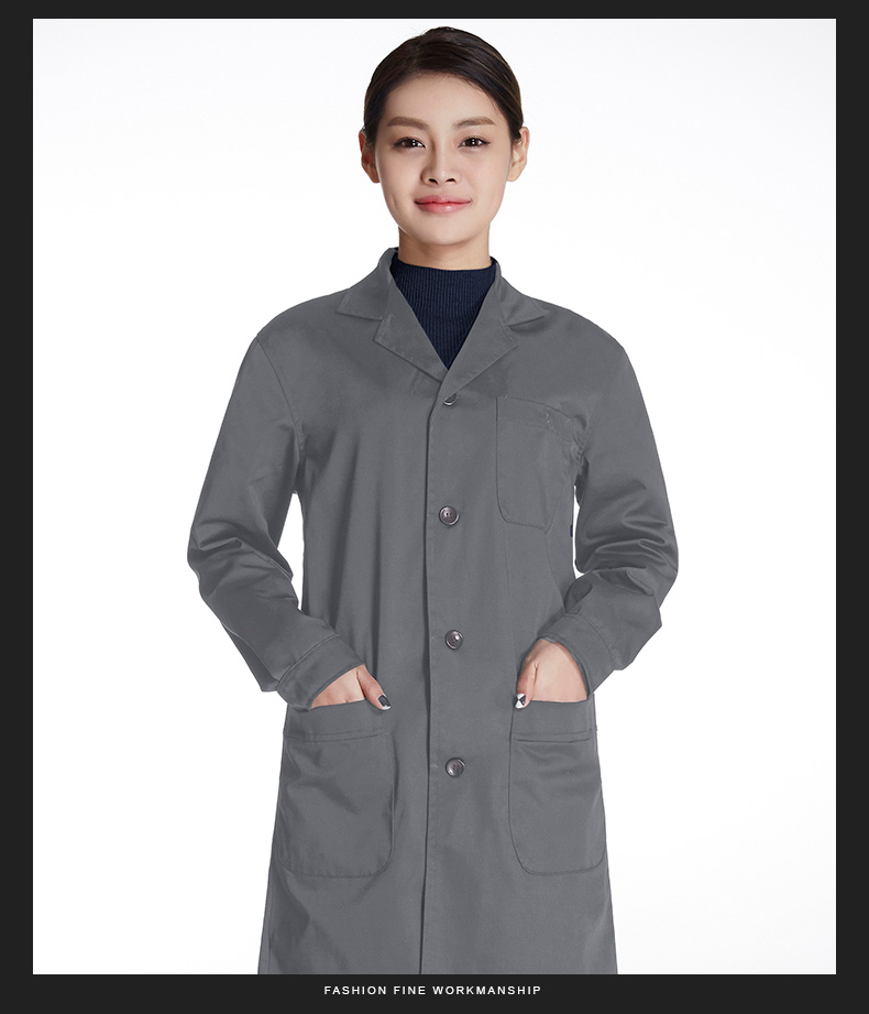 大褂工作服外套男長(cháng)袖定制LOGO長(cháng)款工裝庫房服裝防塵罩衣勞保服(圖22)