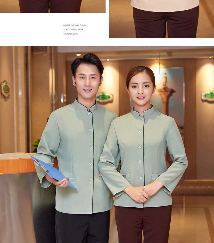 酒店客房PA阿姨女款保潔服長(cháng)袖物業(yè)家政公司清潔工作服秋冬裝定制(圖12)