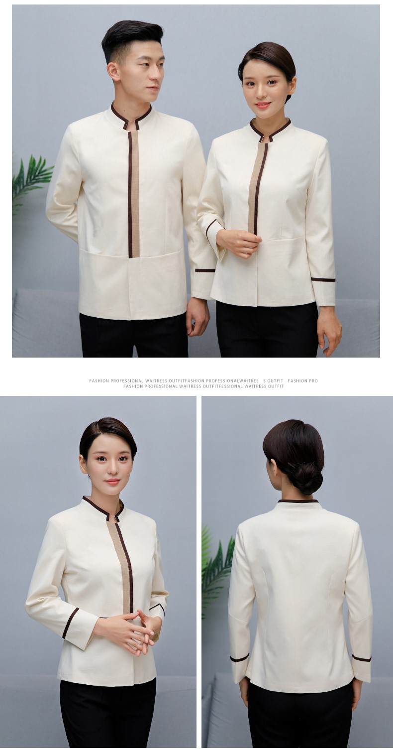 亞麻保潔服秋冬裝酒店客房賓館工作服長(cháng)袖物業(yè)PA清潔員女工裝定制(圖11)