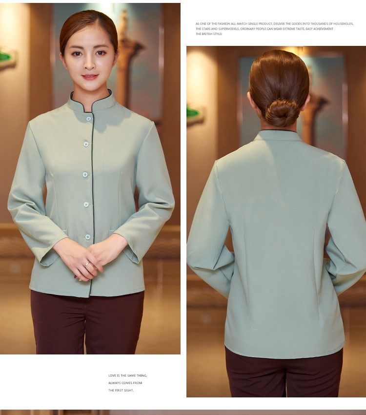 酒店客房PA阿姨女款保潔服長(cháng)袖物業(yè)家政公司清潔工作服秋冬裝定制(圖14)