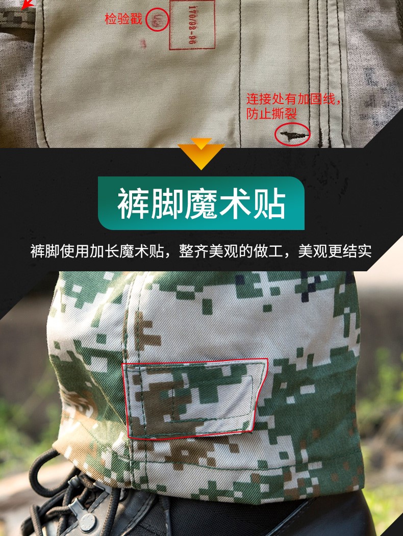 配發(fā)正品荒漠迷彩服叢林迷彩套裝冬夏季林地迷彩作訓服男女套裝(圖3)