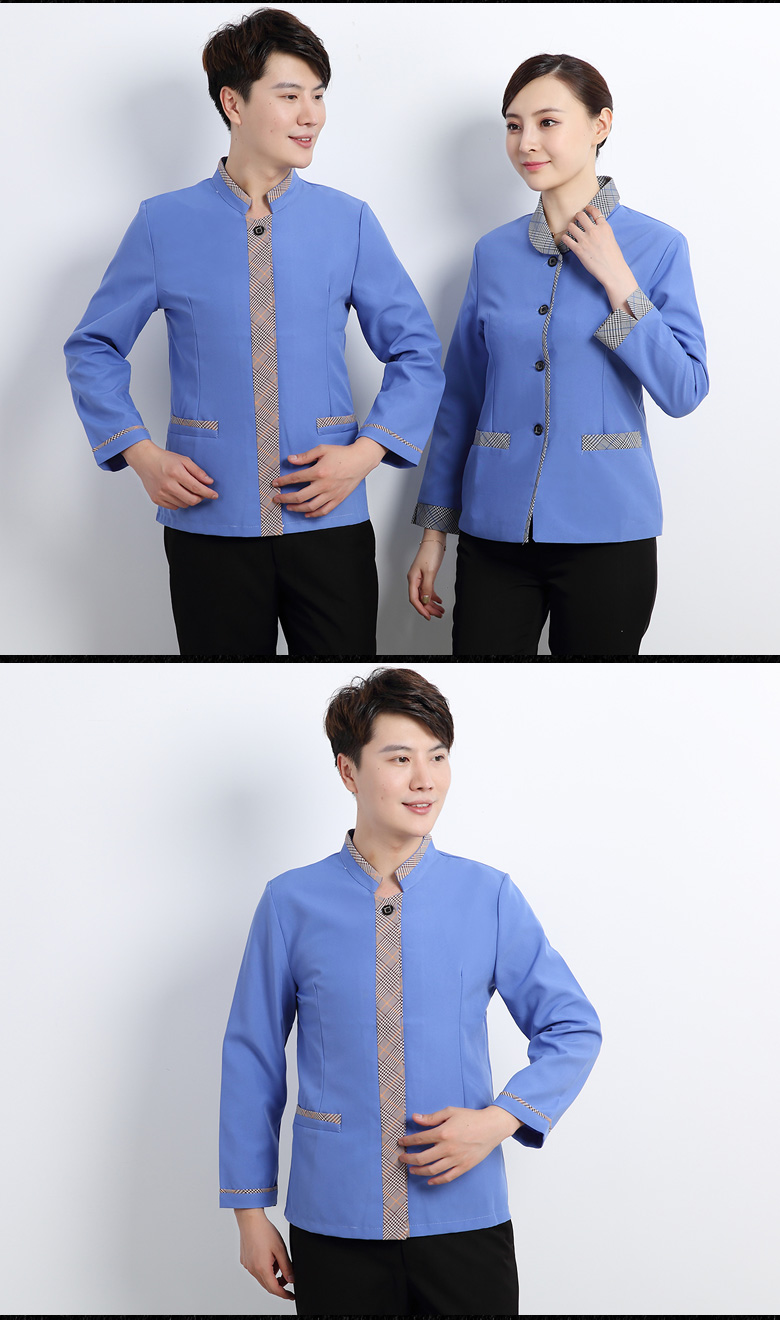 保潔服長(cháng)袖秋冬裝套裝女物業(yè)酒店家政阿姨服裝客房清潔工作服定制(圖5)