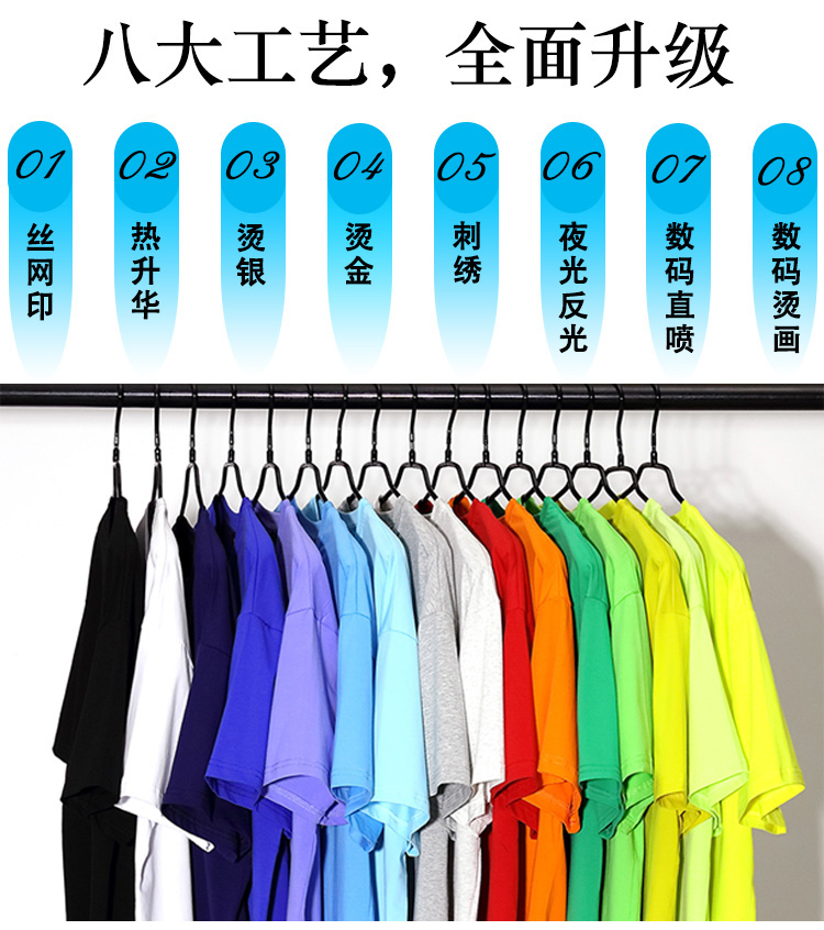 班服短袖來(lái)圖定制定做t恤中袖落肩半袖印圖片logo字diy工作衣服裝(圖12)