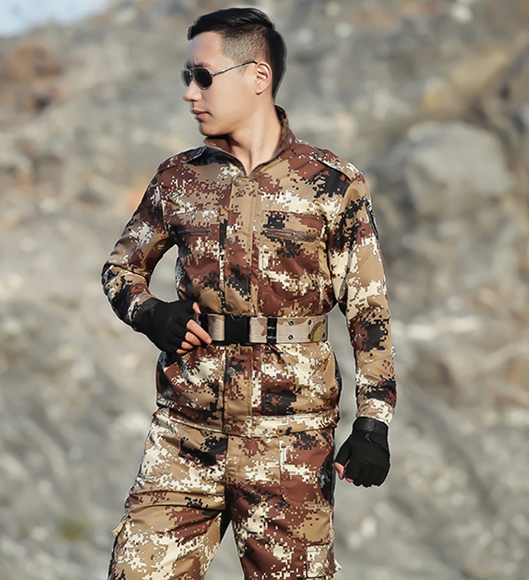 秋冬季荒漠迷彩服套裝男女軍裝特種兵作訓服軍訓服cs野戰服工作服(圖14)
