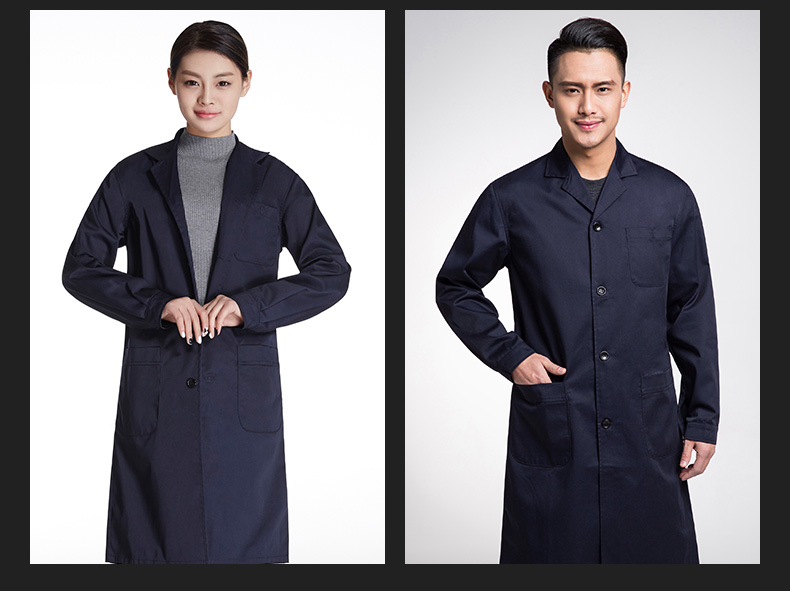 大褂工作服外套男長(cháng)袖定制LOGO長(cháng)款工裝庫房服裝防塵罩衣勞保服(圖17)