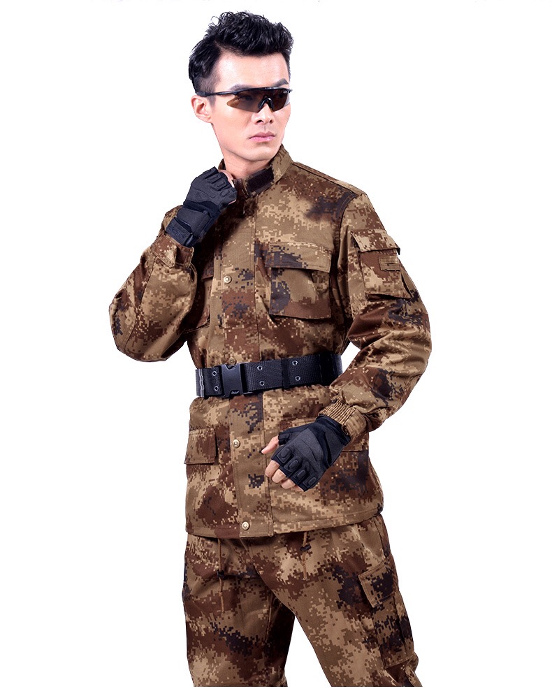 配發(fā)正品陸軍夏季叢林迷彩服男女士林地荒漠數碼冬迷彩作訓服套裝(圖10)