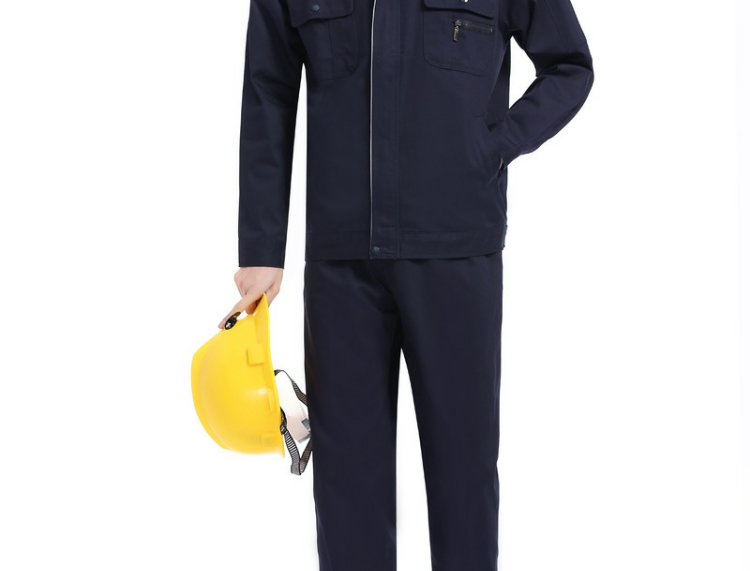 定做繡印logo長(cháng)袖工作服套裝男女春秋工廠(chǎng)車(chē)間工程服勞保服汽修服(圖16)