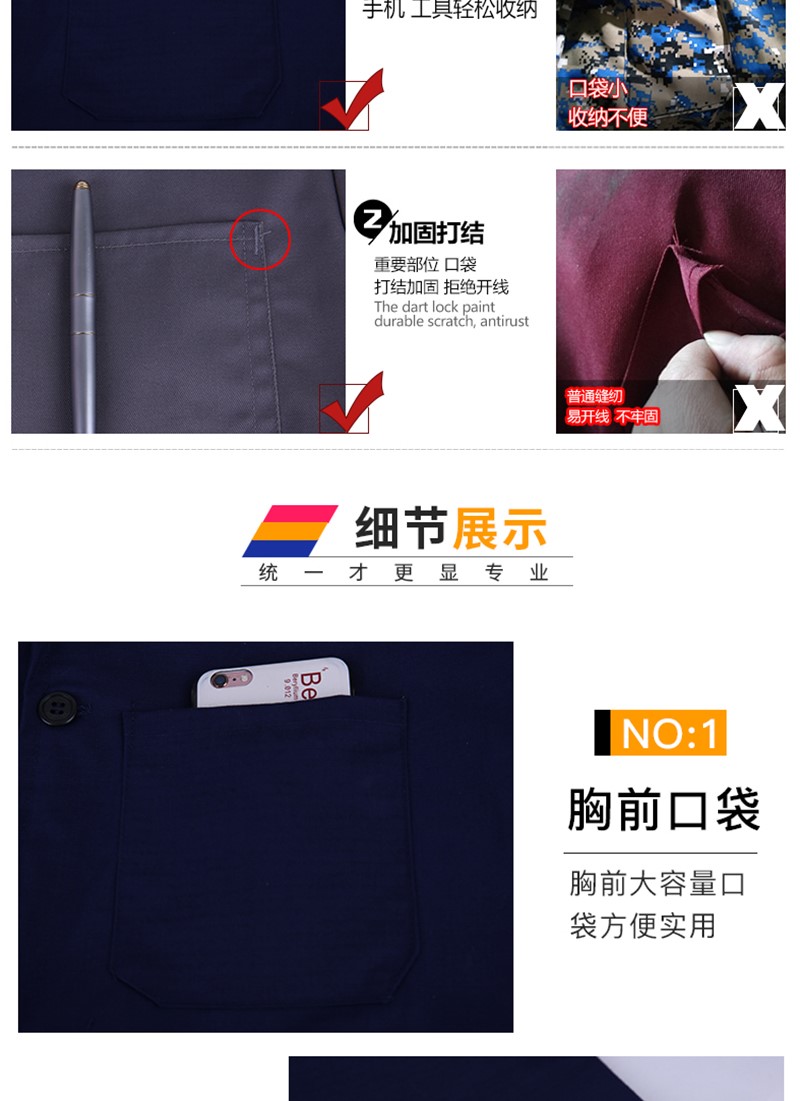 藍大褂長(cháng)袖加厚工作服定制男女搬運防塵耐磨勞保服長(cháng)款罩衣(圖4)