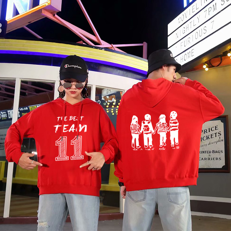 衛衣定制印字圖logo工作服班服訂做連帽同學(xué)聚會(huì )團體隊服裝外套頭(圖10)