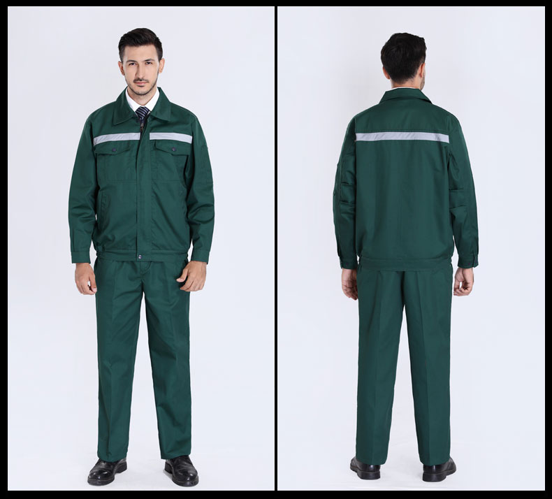 園林綠化工作服套裝男士春秋反光條環(huán)衛服工程服定制反光條勞保服(圖3)
