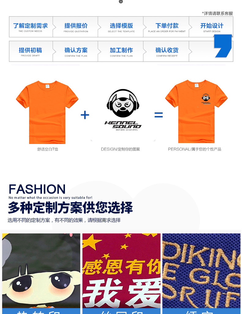 短袖t恤純棉班服演出活動(dòng)廣告衫夏季男女團體工作服定制(圖4)