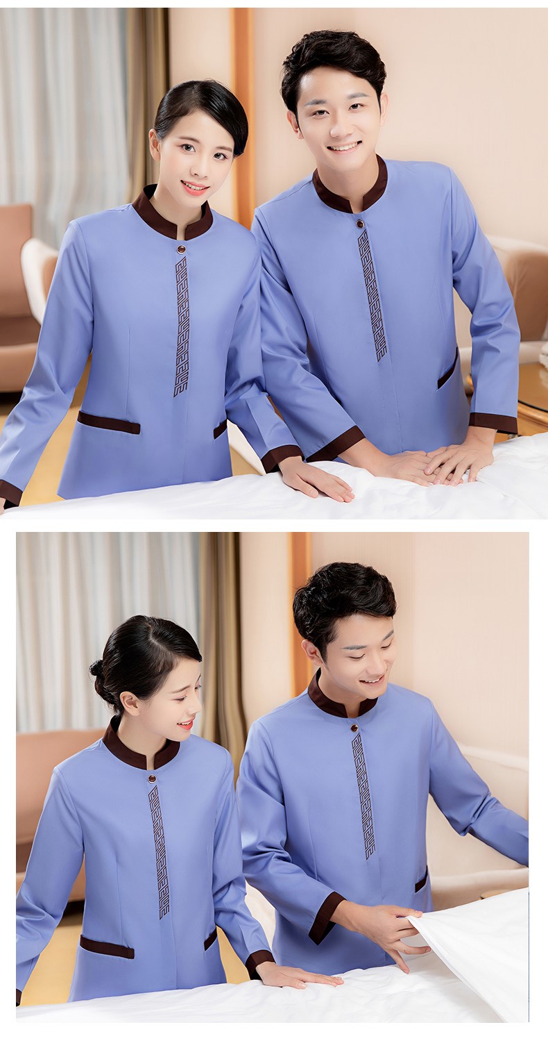 酒店賓館客房服務(wù)員pa保潔工作服女秋冬裝商場(chǎng)醫院保潔服長(cháng)袖定制(圖9)
