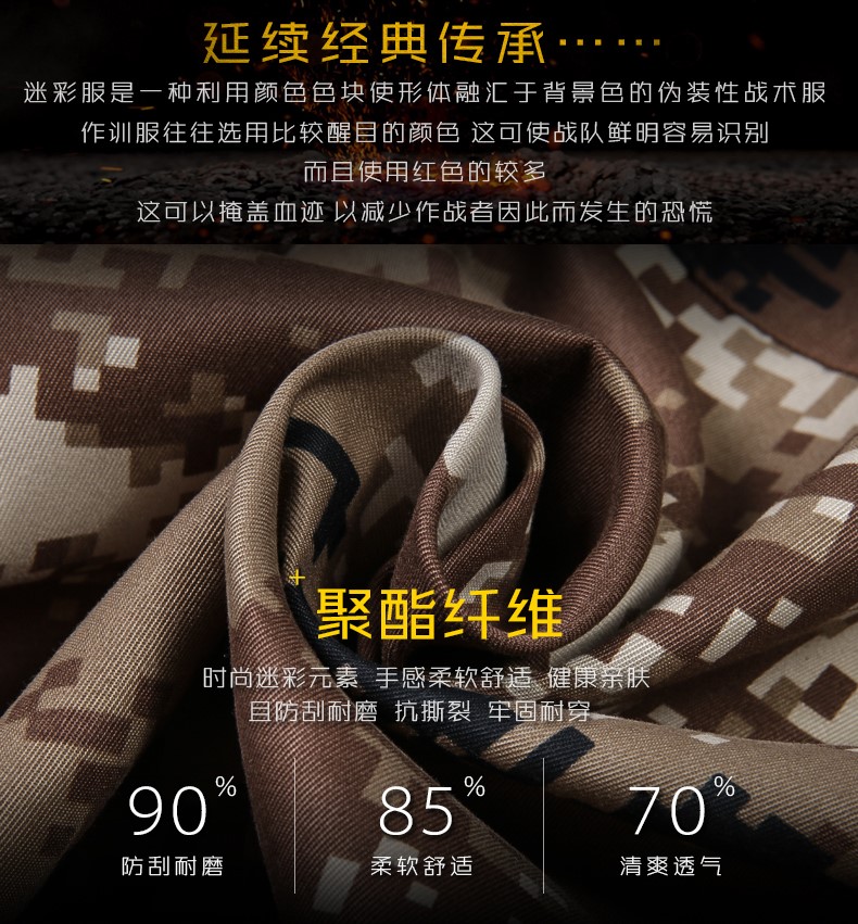 秋冬季軍訓服荒漠迷彩服套裝男女特種兵耐磨工作服正品軍裝作訓服(圖3)