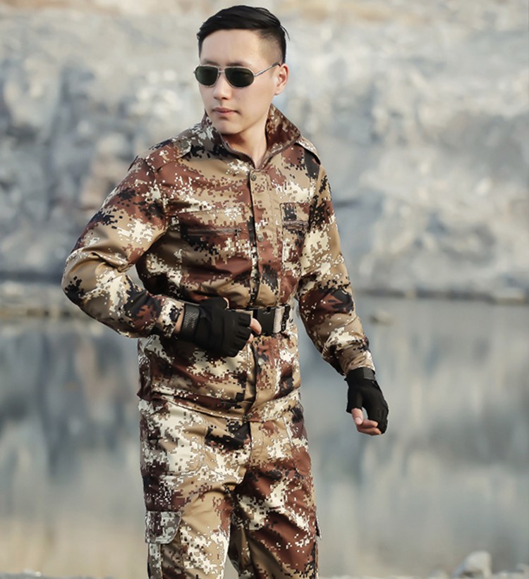 秋冬季荒漠迷彩服套裝男女軍裝特種兵作訓服軍訓服cs野戰服工作服(圖9)