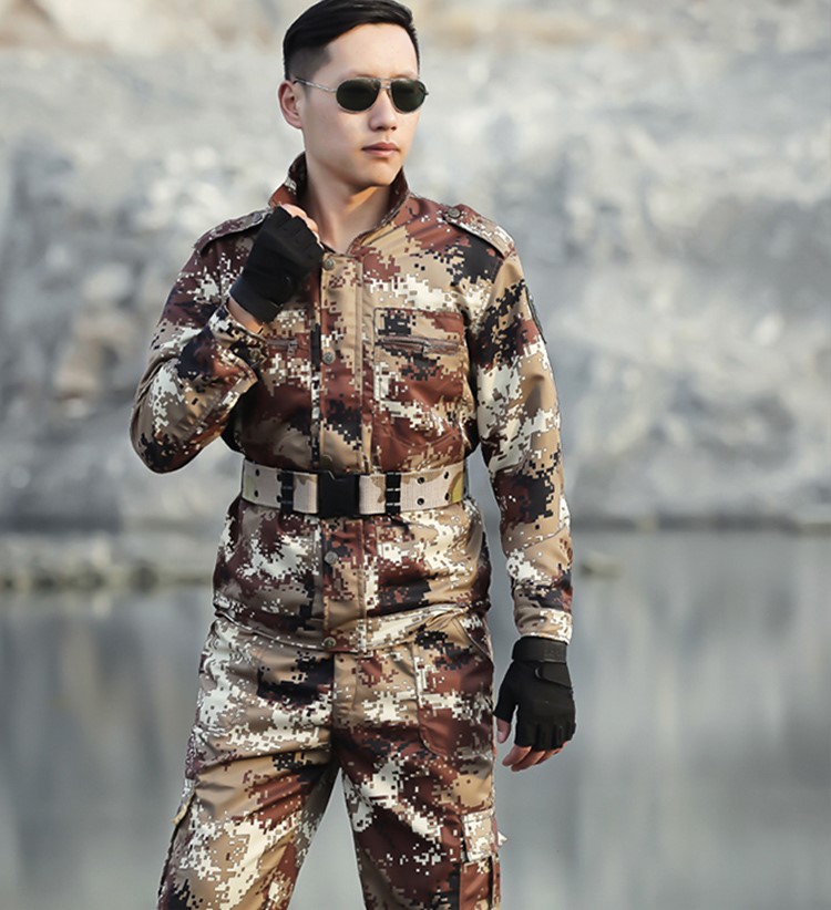 秋冬季荒漠迷彩服套裝男女軍裝特種兵作訓服軍訓服cs野戰服工作服(圖15)