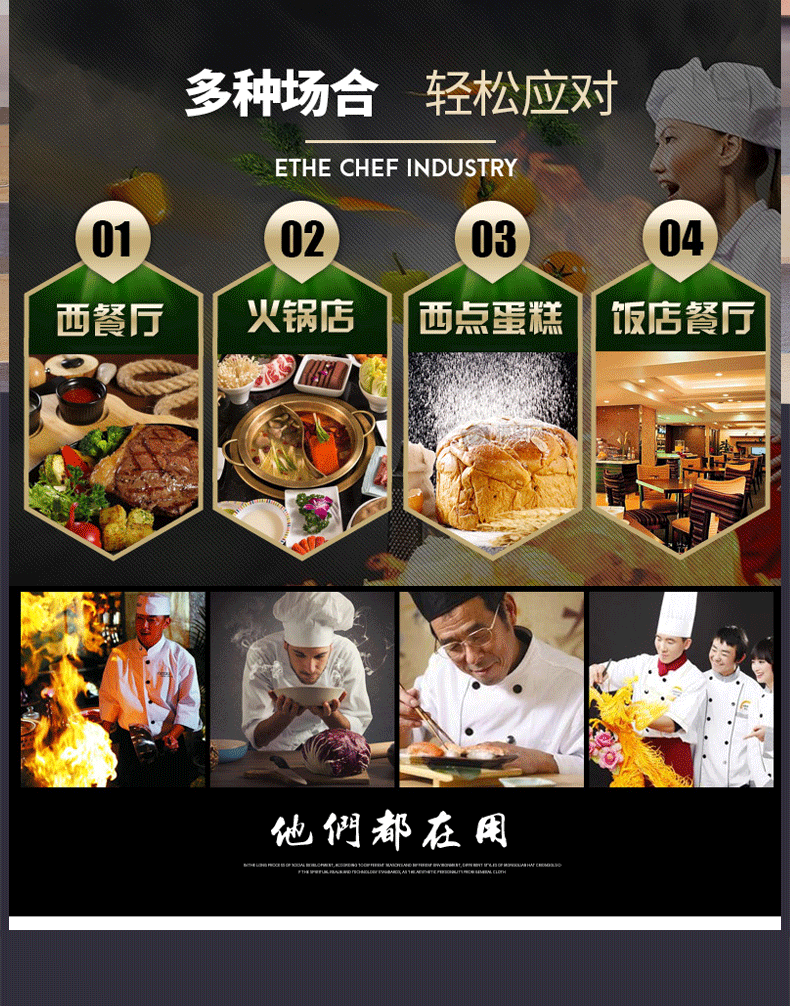 廚師服工作服男長(cháng)袖大碼星級酒店西餐廳糕點(diǎn)師廚師服定制秋冬定制(圖2)