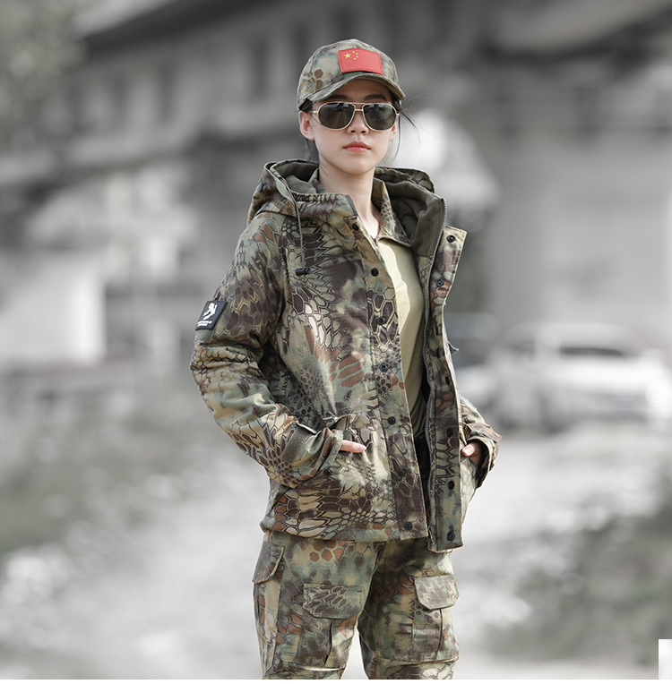 冬季荒漠蟒紋迷彩服軍裝套裝男戶(hù)外特種兵作訓服加絨防風(fēng)戰術(shù)外套(圖19)