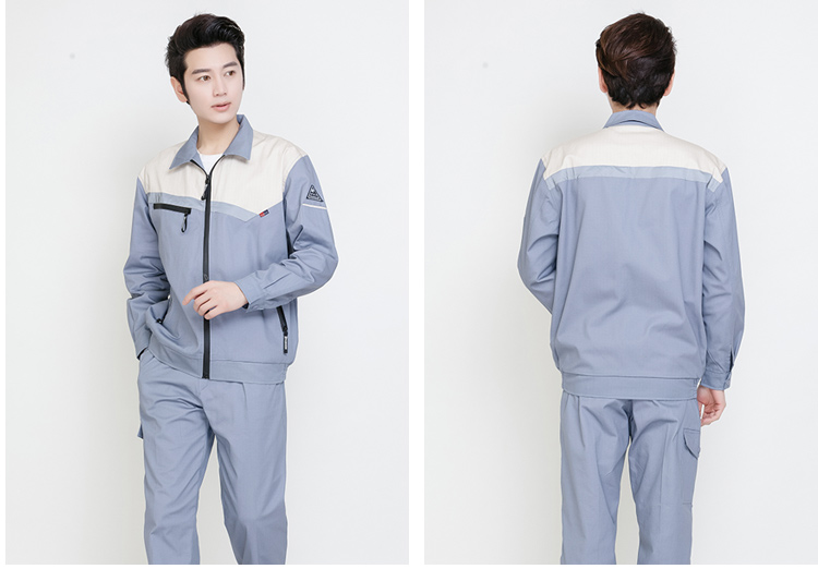 春秋長(cháng)袖工作服套裝男女反光條純棉防燙耐磨勞保服冬防靜電工作服(圖16)