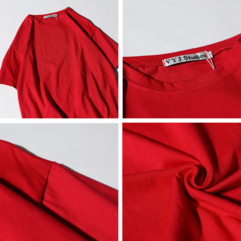 中袖純棉短袖t恤定制半袖工作服定做班服diy工作服五分袖落肩印字(圖18)
