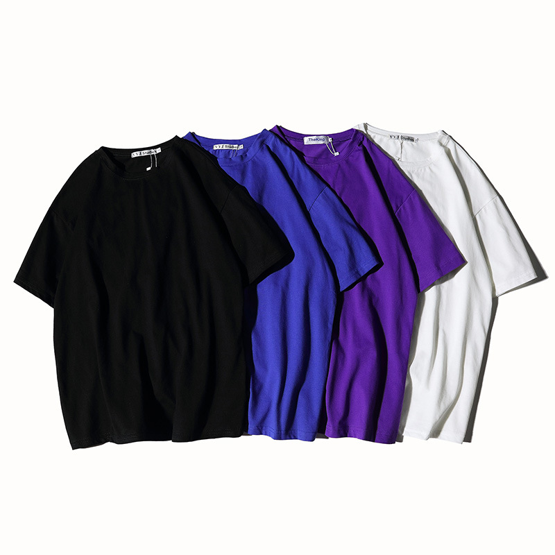 中袖純棉短袖t恤定制半袖工作服定做班服diy工作服五分袖落肩印字(圖5)