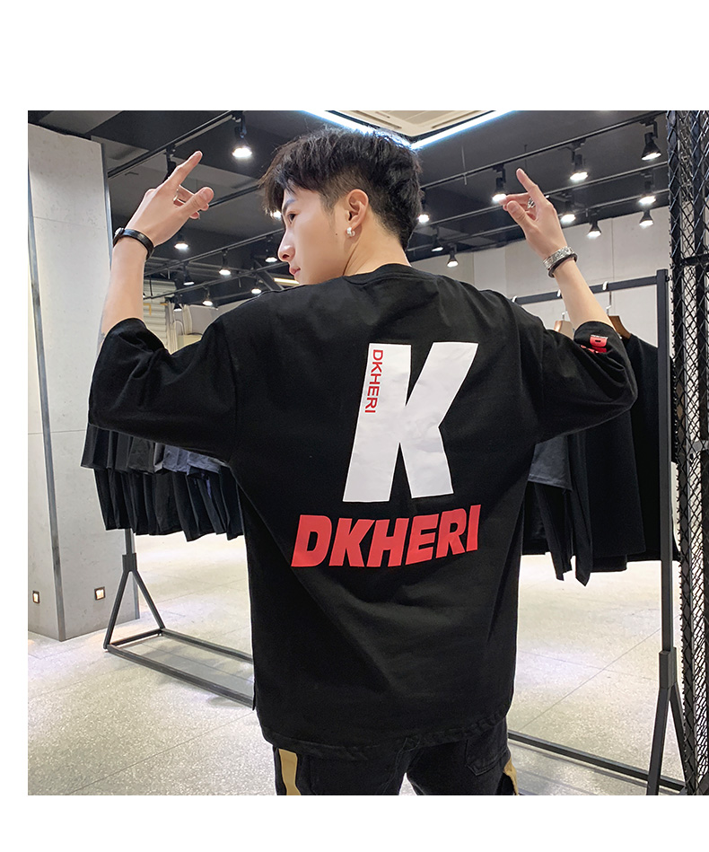 五分袖t恤男夏裝2019新款寬松中袖上衣服體恤潮牌ins半袖男士短袖(圖10)