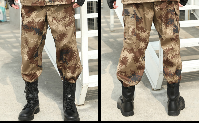 正品配發(fā)叢林迷彩服套裝夏裝軍訓服男女特種兵林地荒漠迷彩作訓服(圖7)