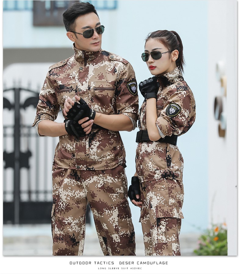 秋冬季軍訓服荒漠迷彩服套裝男女特種兵耐磨工作服正品軍裝作訓服(圖17)