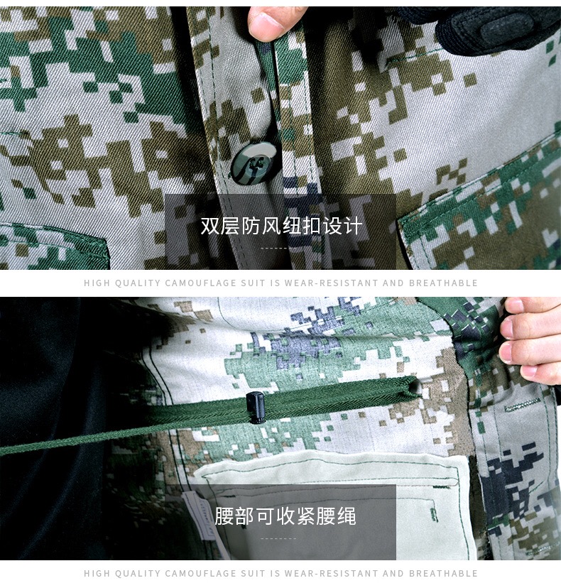 配發(fā)正品陸軍夏季叢林迷彩服男女士林地荒漠數碼冬迷彩作訓服套裝(圖20)