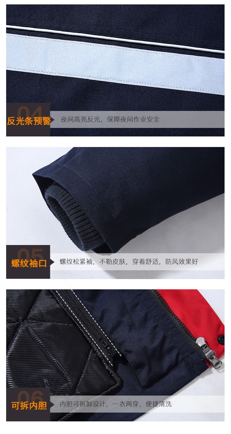 工作服棉衣男加厚耐磨冬季保暖防寒勞保棉服環(huán)衛中鐵工人棉襖冬裝(圖10)