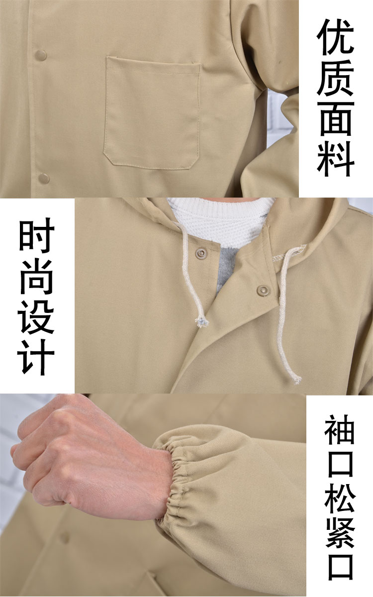 藍大褂工作服男長(cháng)袖耐臟倉庫搬運搬貨罩衣食品防塵印字勞保服定制(圖12)