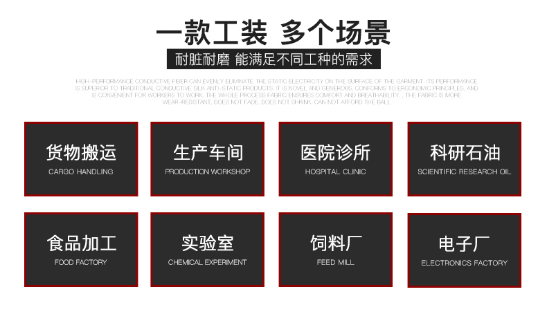 牛仔工作服套裝男 春秋純棉工廠(chǎng)車(chē)間防靜電電工焊加厚勞保服(圖8)