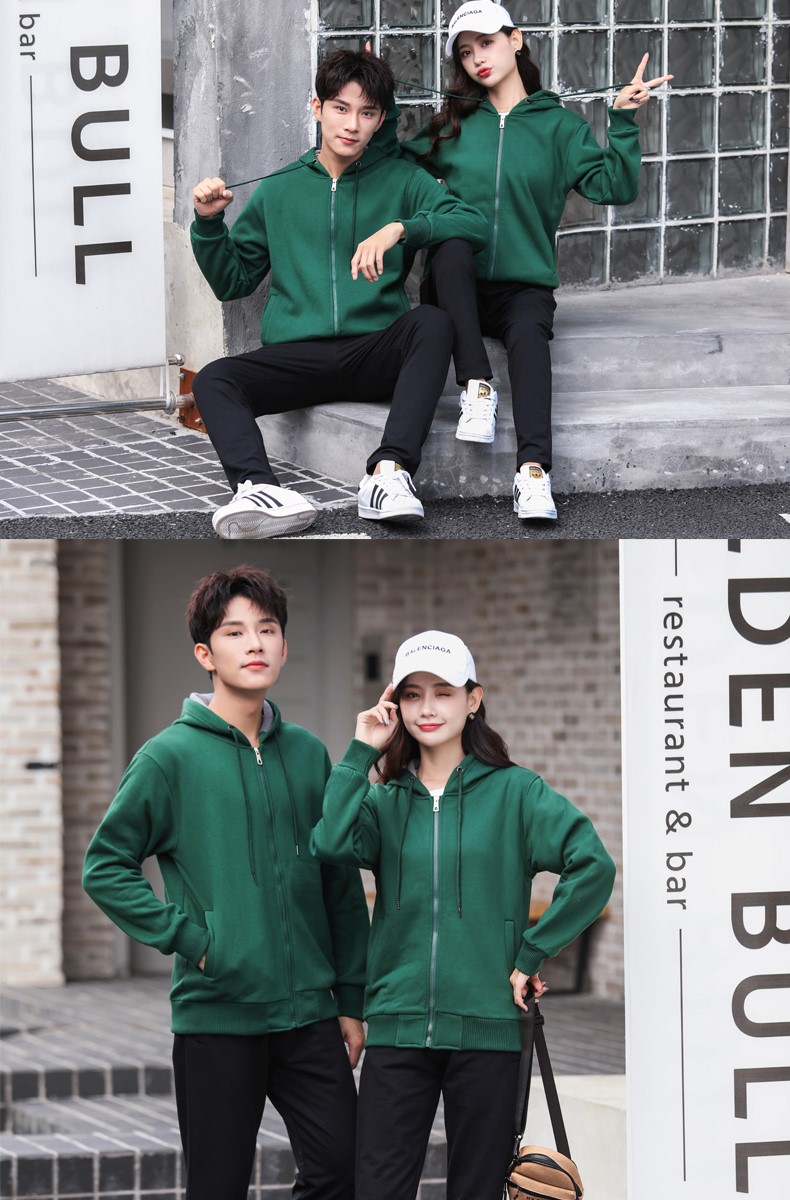 加絨帶帽衛衣女工作服秋冬裝定制班服團體活動(dòng)衫男服務(wù)員印字diy(圖19)