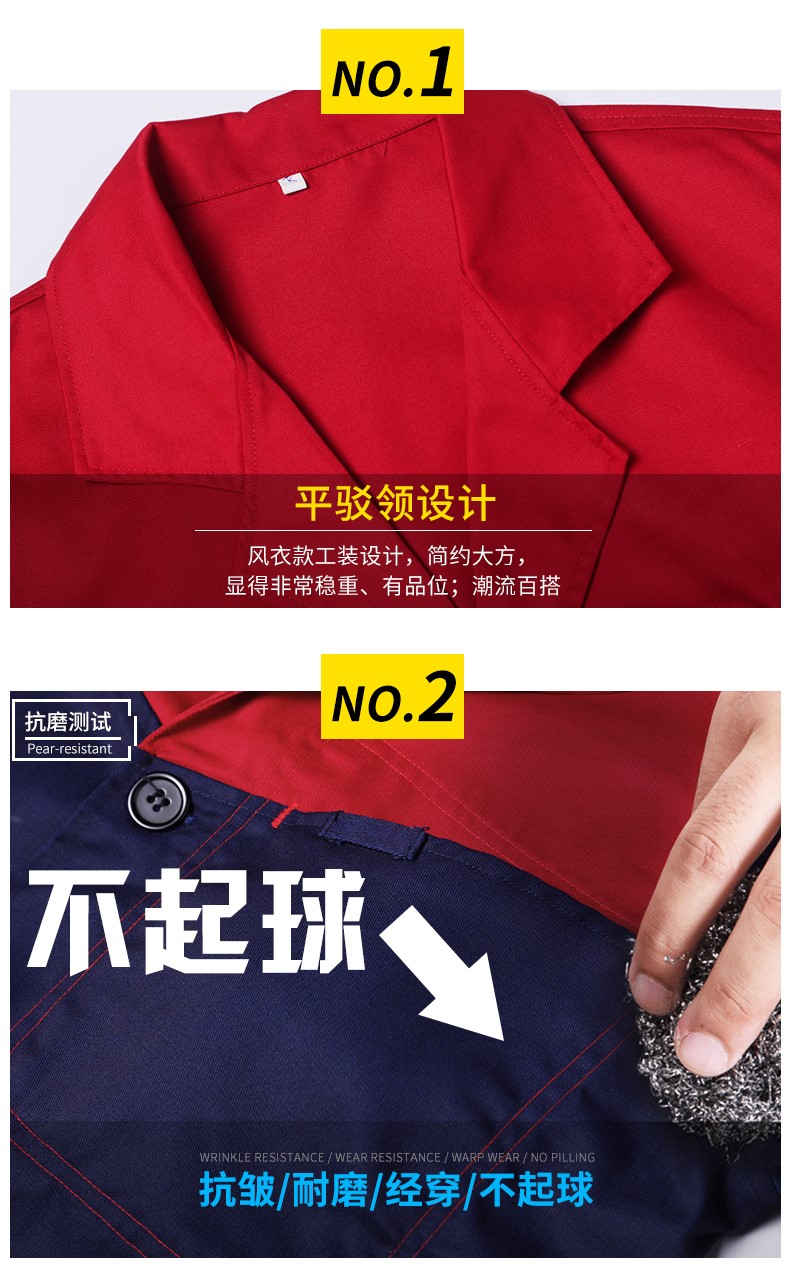 藍大褂工作服長(cháng)大褂男秋冬耐磨防塵搬運服迷彩罩衣長(cháng)款加絨勞保服(圖2)