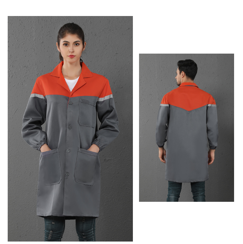 定制加厚藍大褂工作服男女長(cháng)款工裝耐磨防塵搬運工服罩衣勞保服(圖16)