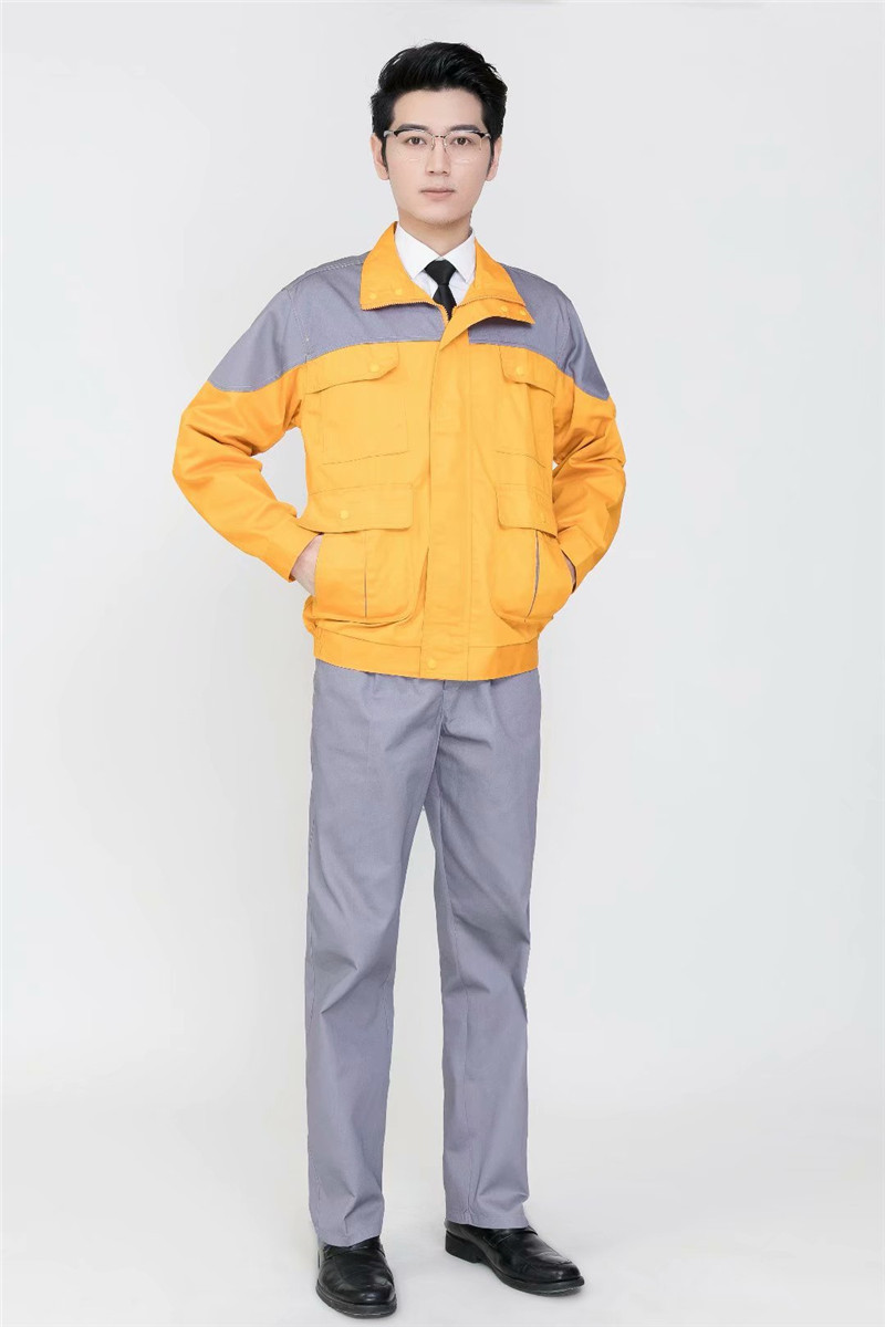 長(cháng)袖拼色工作服套裝男定制印字救援服勞保上衣汽修服工地車(chē)間(圖11)
