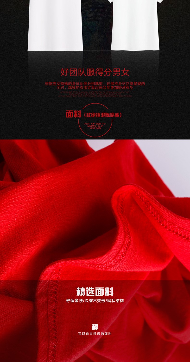 定制t恤印logo字工作服短袖衣服定做同學(xué)聚會(huì )班服純棉廣告文化衫(圖5)