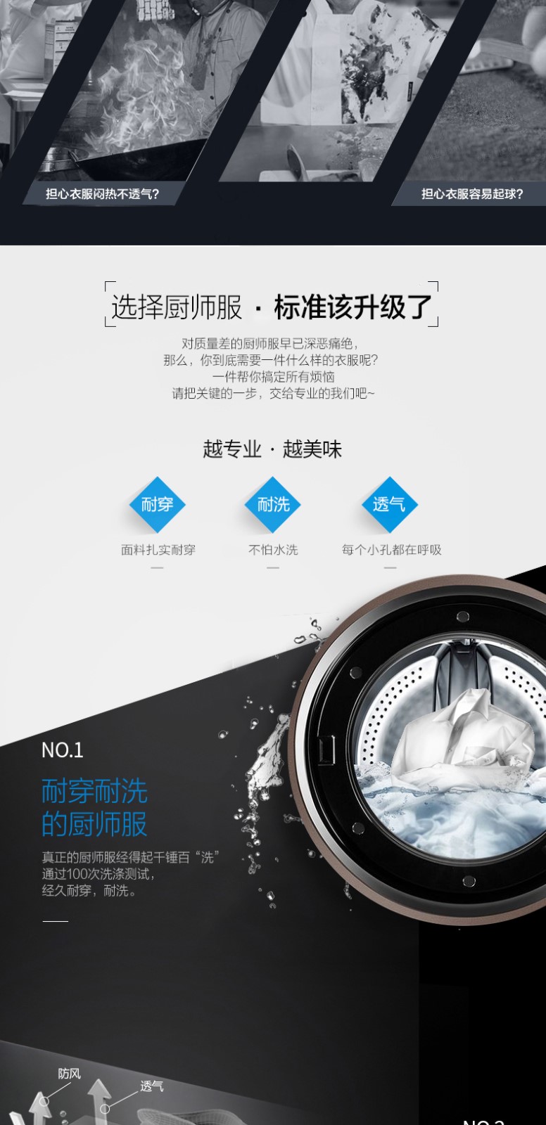 餐飲廚師工作服男長(cháng)袖黑色秋冬特色廚房中國風(fēng)潮流廚師服定制logo(圖16)