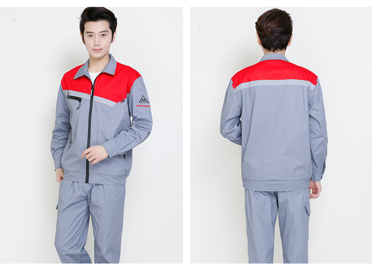 春秋長(cháng)袖工作服套裝男女反光條純棉防燙耐磨勞保服冬防靜電工作服(圖14)