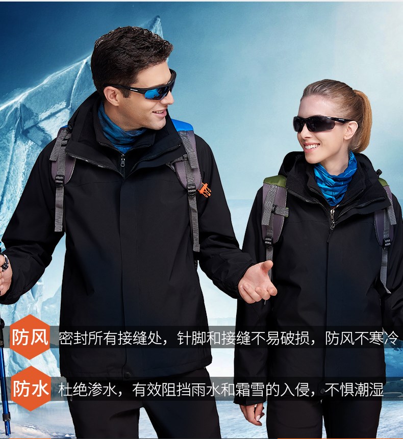 外賣(mài)沖鋒衣定制工作服外套防風(fēng)防水加厚企業(yè)工裝情侶登山服印logo(圖4)