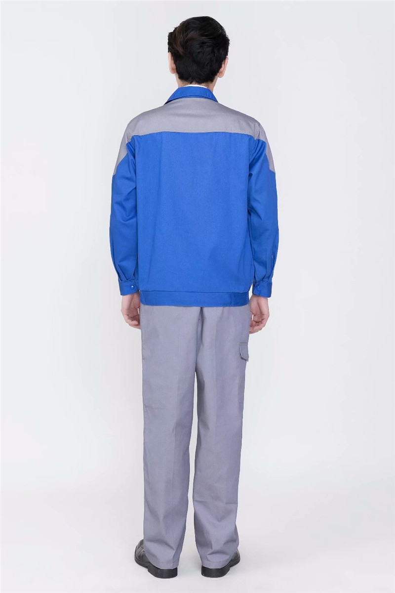 長(cháng)袖拼色工作服套裝男定制印字救援服勞保上衣汽修服工地車(chē)間(圖2)