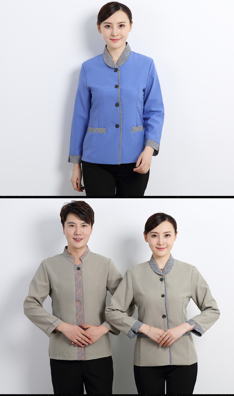保潔服長(cháng)袖秋冬裝套裝女物業(yè)酒店家政阿姨服裝客房清潔工作服定制(圖6)