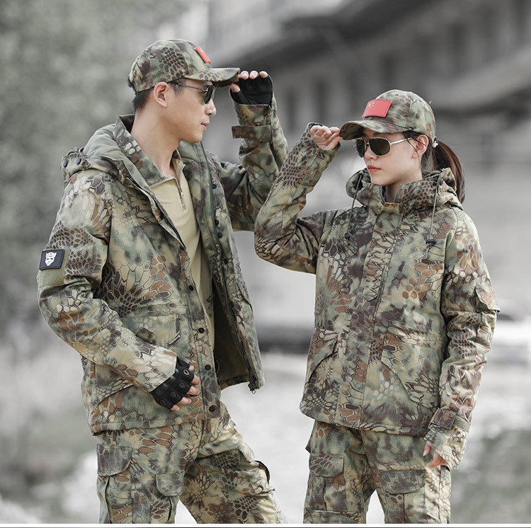 冬季荒漠蟒紋迷彩服軍裝套裝男戶(hù)外特種兵作訓服加絨防風(fēng)戰術(shù)外套(圖18)