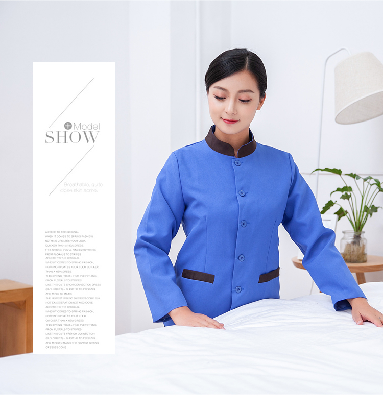 定制酒店保潔服長(cháng)袖高檔家政小區物業(yè)做衛生女阿姨秋冬套裝(圖15)