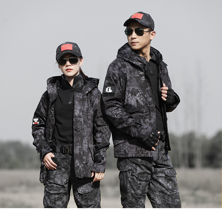 冬季荒漠蟒紋迷彩服軍裝套裝男戶(hù)外特種兵作訓服加絨防風(fēng)戰術(shù)外套(圖14)