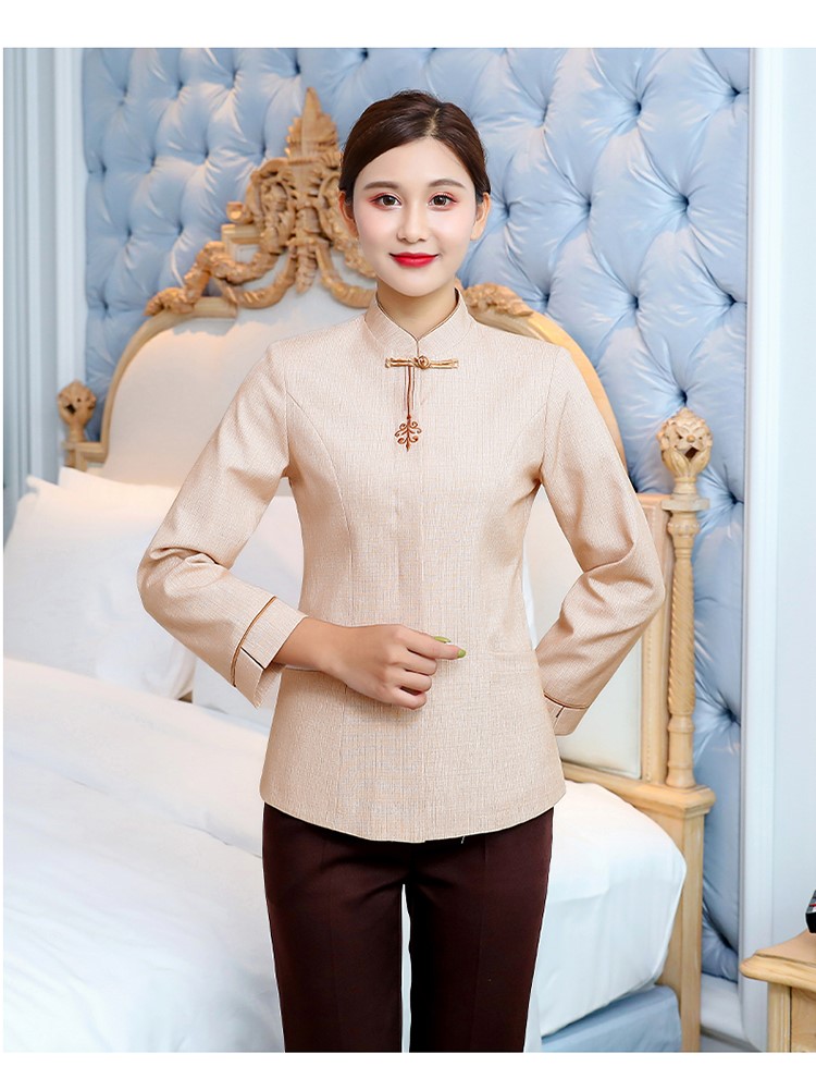 保潔工作服長(cháng)袖酒店賓館秋冬裝學(xué)校小區物業(yè)清潔制服定制可印LOGO(圖16)