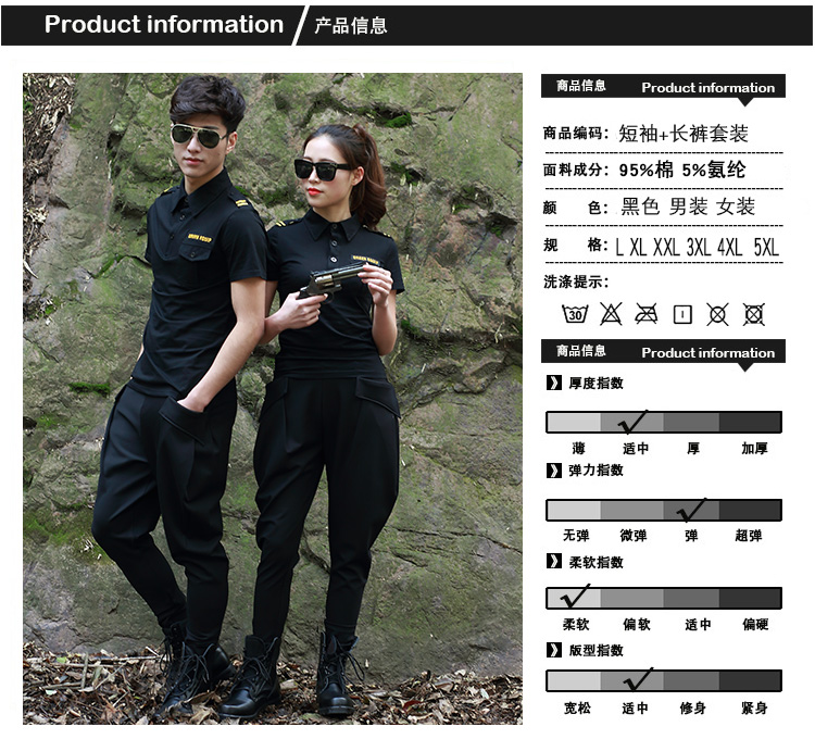 夏季新款水兵舞服裝男步套裝戶(hù)外野戰叢林迷彩服短袖長(cháng)褲套裝(圖2)