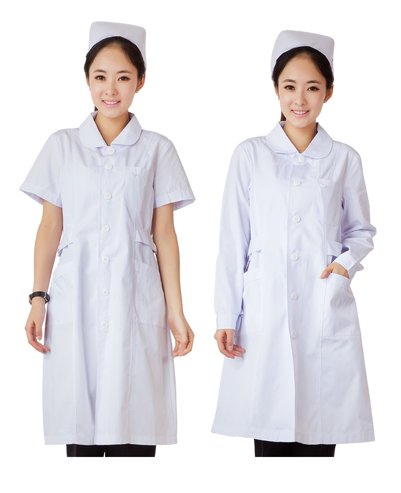 白大褂女長(cháng)袖護士服白大衣醫生短袖薄款半袖藥店醫用工作服長(cháng)款(圖13)