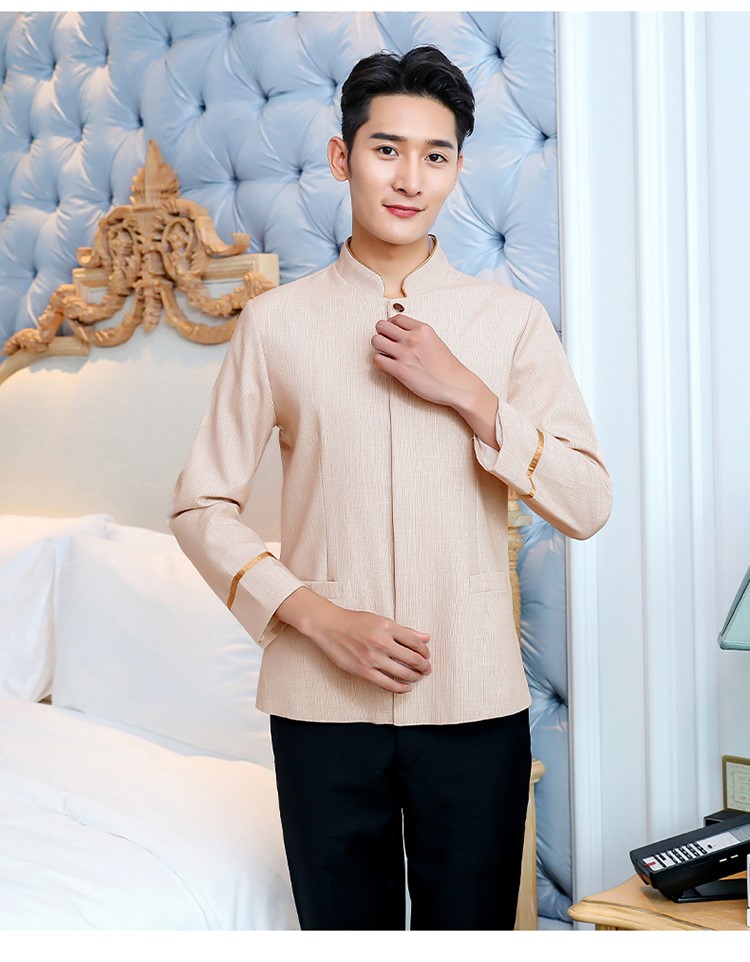 保潔工作服長(cháng)袖酒店賓館秋冬裝學(xué)校小區物業(yè)清潔制服定制可印LOGO(圖9)