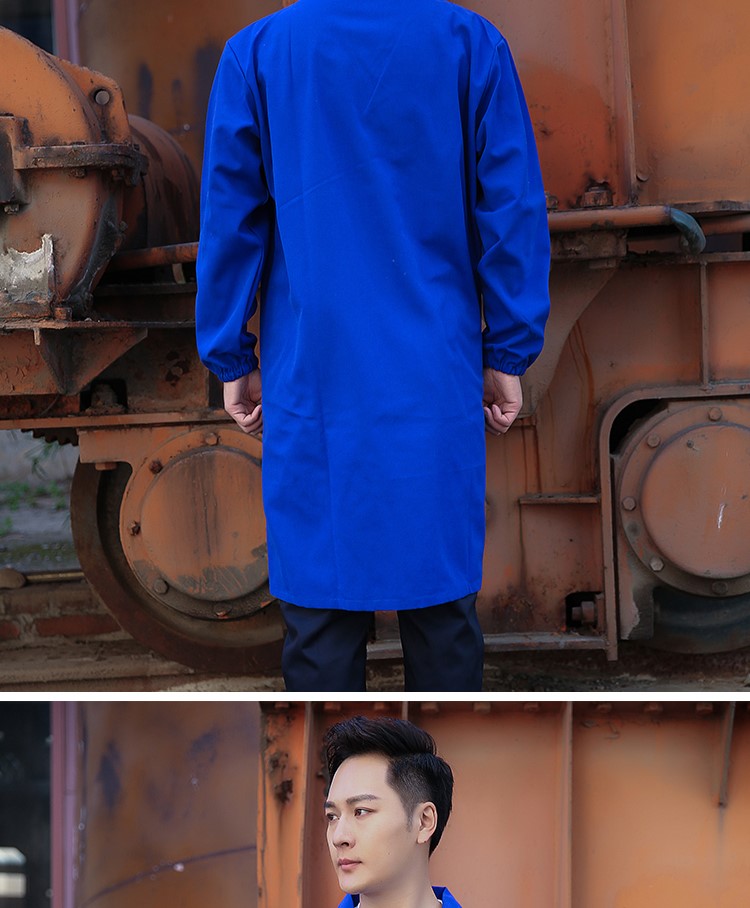 藍大褂長(cháng)袖工作服男女定制印字長(cháng)款牛仔搬運勞保服迷(圖14)